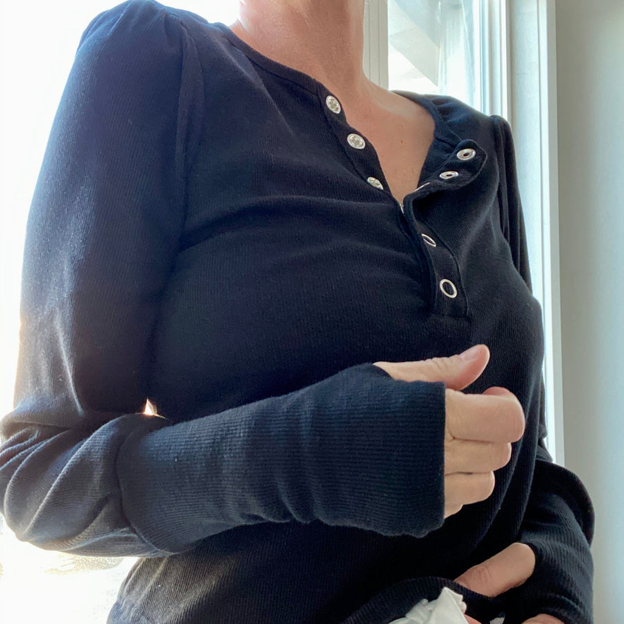 Out of Office Slouch Henley Top