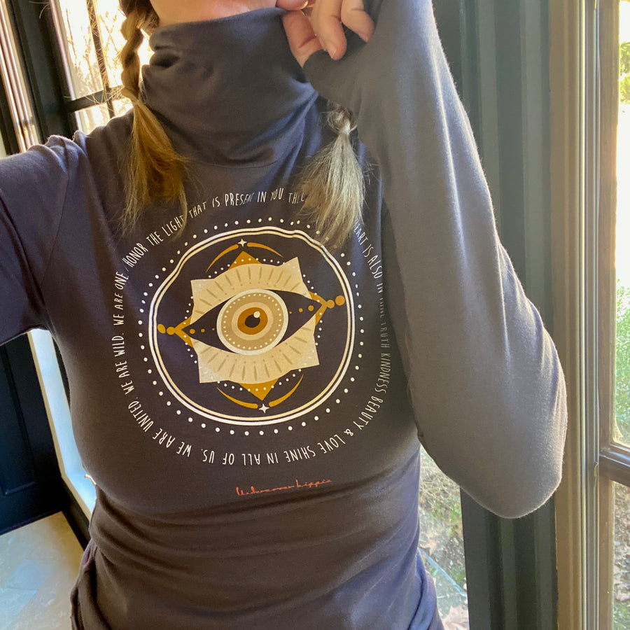Evil Eye'  Eco Turtle Neck