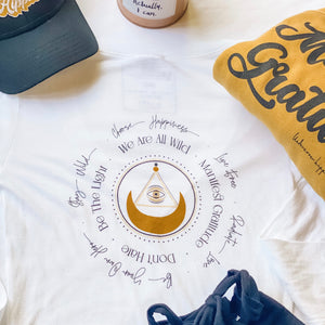 Eye Am The Moon, Mixed Font V-Neck