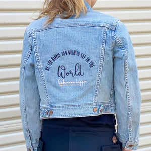 Vintage Levis Crop Denim Jacket, "Be The Hippie" XS