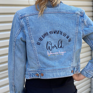 Vintage Levis Crop Denim Jacket, "Be The Hippie" XS