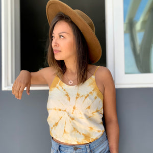 Knot to Brag Linen Tie Back Top - in Tie Dye (4 colors avail.)