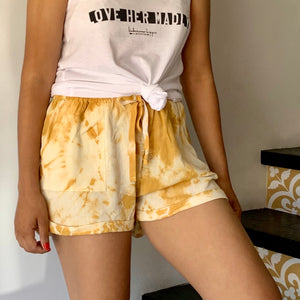 Palm Springs Tie Dye Shorts - Mustard