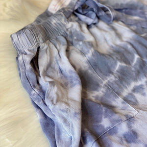 Palm Springs Tie Dye Shorts, Faded Blue Skies