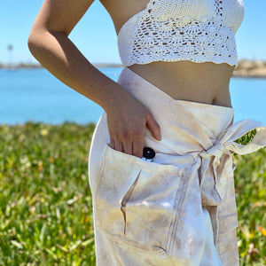 Linen Wrap Britches - Cloud Tie Dyed