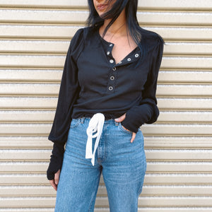 Out of Office Slouch Henley Top