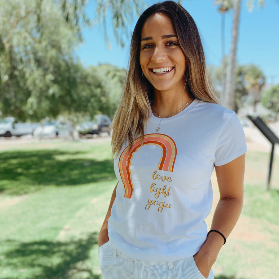 Love, Light, Yoga. Short Sleeve Tee