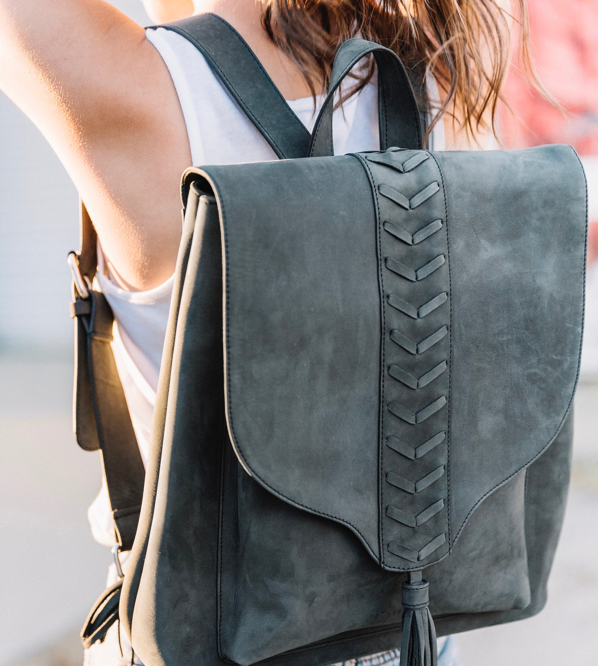 Whiskey Leather Backpack Undercover Hippie