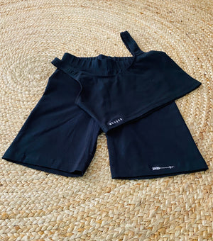Wander Set, Embroidered 'Wander' & 'Arrow' Solid black